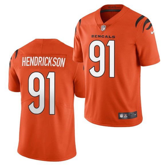 Men Cincinnati Bengals #91 Trey Hendrickson Nike Orange Game NFL Jersey